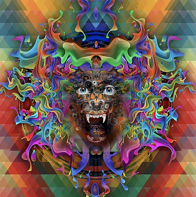 野生老虎抽象画